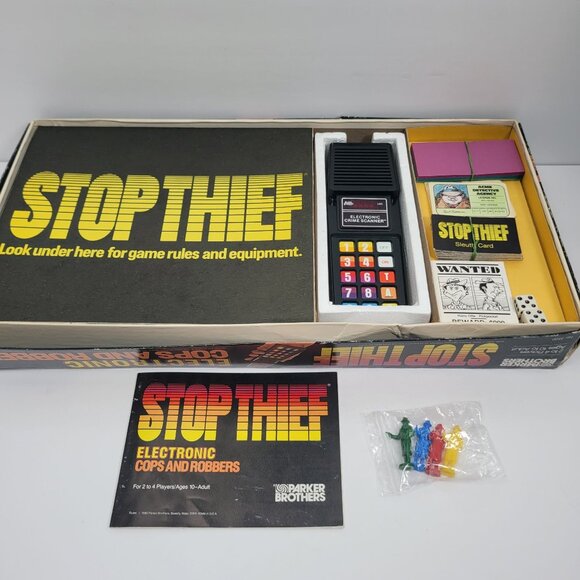 VTG 1979 Parker Brothers Stop Thief Electronic Cop And Robbers Board Game Works - Picture 5 of 14